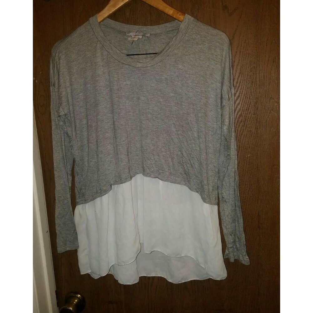 Purple Snow Long Sleeve Gray Top Size Large